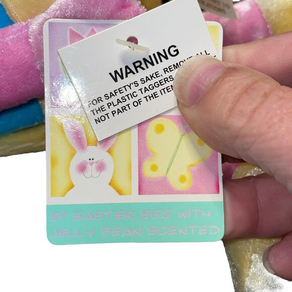 Vintage Dan Dee Plush Easter Egg Humpty Dumpty Nursery Baby Shower Gift Blue 9” - Picture 5 of 13